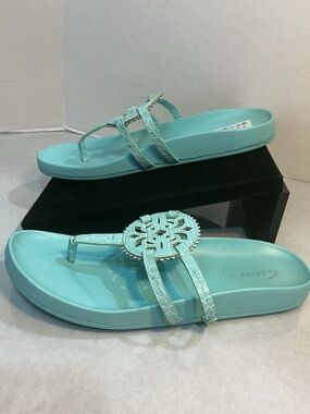 NEW Circus by Sam Edelman Jules Bali Blue Footbed Sandals 8.5M